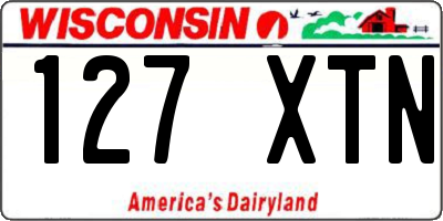 WI license plate 127XTN