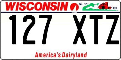 WI license plate 127XTZ