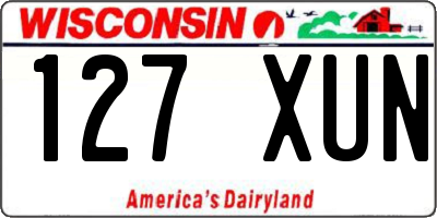 WI license plate 127XUN