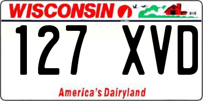 WI license plate 127XVD