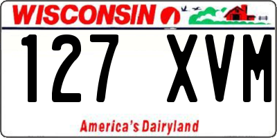 WI license plate 127XVM