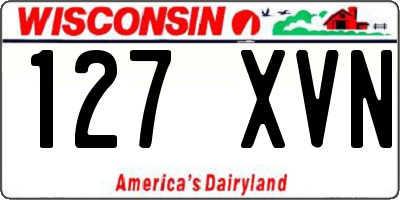 WI license plate 127XVN