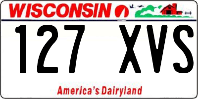 WI license plate 127XVS