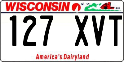 WI license plate 127XVT
