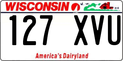 WI license plate 127XVU