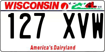 WI license plate 127XVW