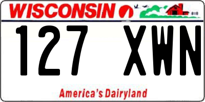 WI license plate 127XWN