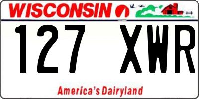 WI license plate 127XWR