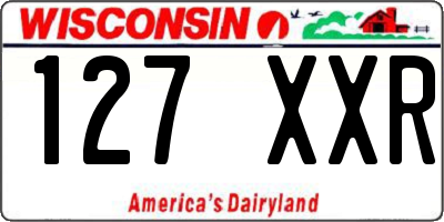 WI license plate 127XXR