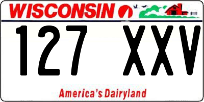 WI license plate 127XXV