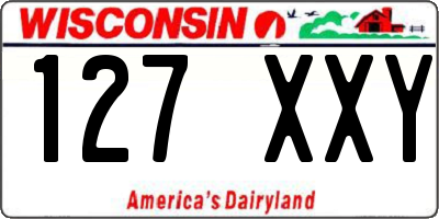 WI license plate 127XXY