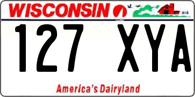 WI license plate 127XYA