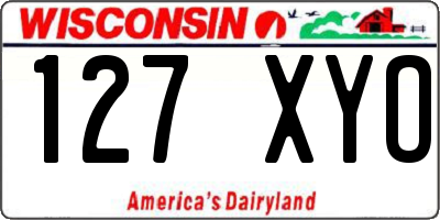 WI license plate 127XYO