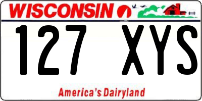 WI license plate 127XYS