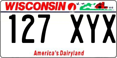 WI license plate 127XYX