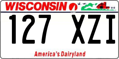 WI license plate 127XZI