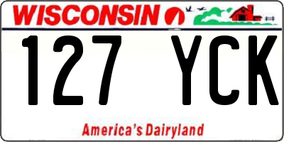 WI license plate 127YCK