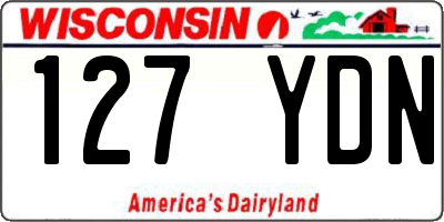 WI license plate 127YDN