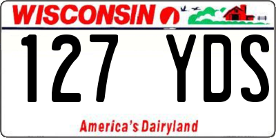 WI license plate 127YDS