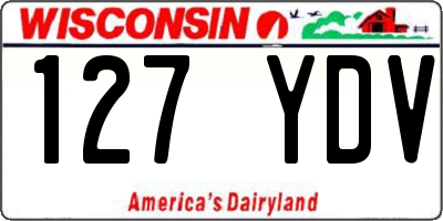 WI license plate 127YDV