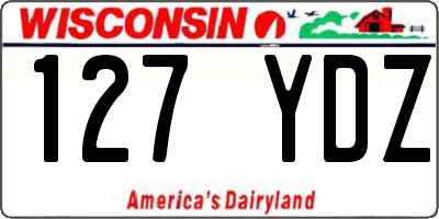 WI license plate 127YDZ