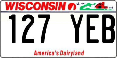 WI license plate 127YEB