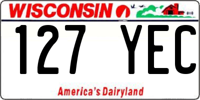 WI license plate 127YEC