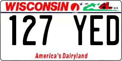WI license plate 127YED