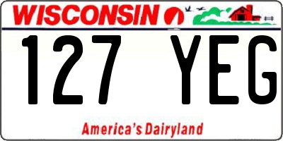 WI license plate 127YEG
