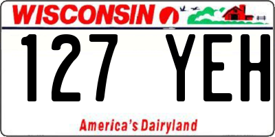 WI license plate 127YEH