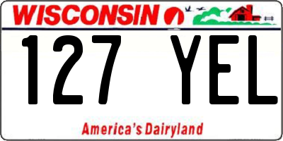 WI license plate 127YEL