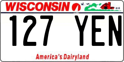 WI license plate 127YEN
