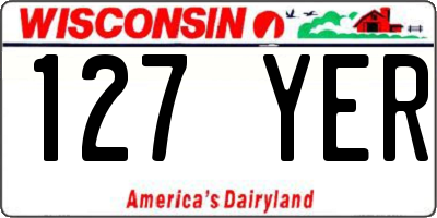 WI license plate 127YER