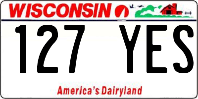 WI license plate 127YES