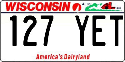 WI license plate 127YET