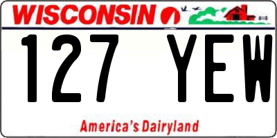 WI license plate 127YEW