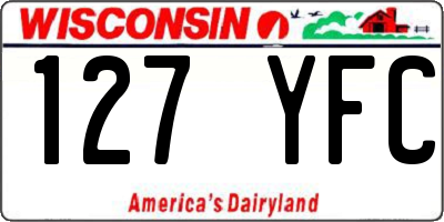 WI license plate 127YFC