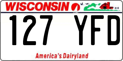 WI license plate 127YFD