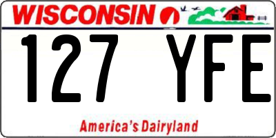 WI license plate 127YFE