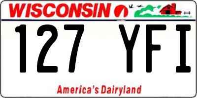 WI license plate 127YFI
