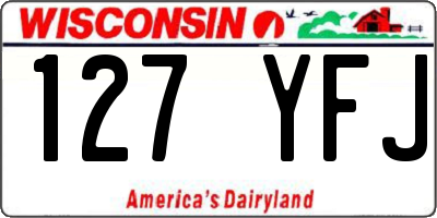 WI license plate 127YFJ