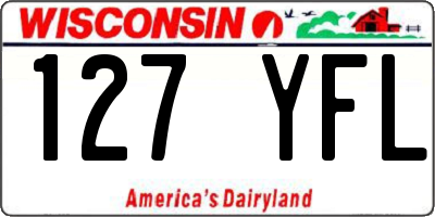 WI license plate 127YFL