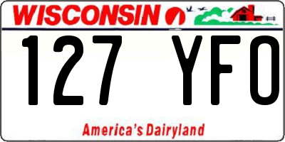 WI license plate 127YFO