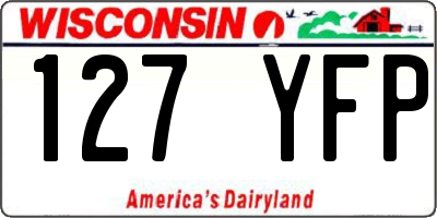 WI license plate 127YFP