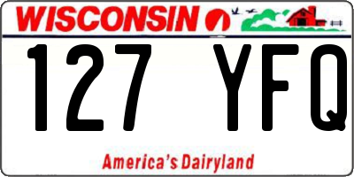 WI license plate 127YFQ