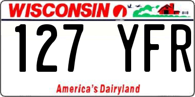 WI license plate 127YFR