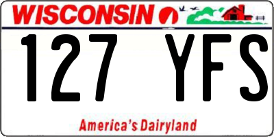 WI license plate 127YFS
