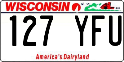 WI license plate 127YFU