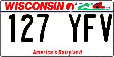 WI license plate 127YFV