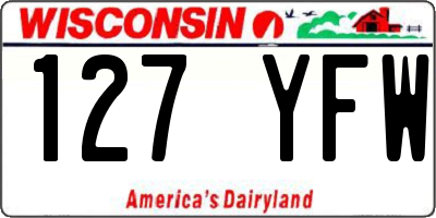 WI license plate 127YFW
